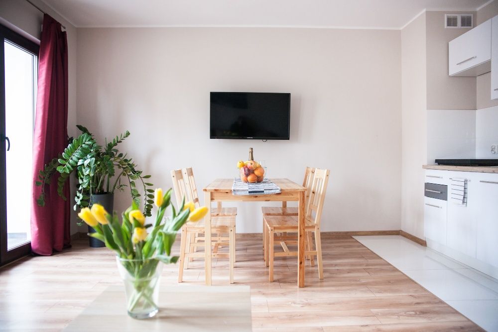 Apartament nad brzegiem jeziora Niegocin.