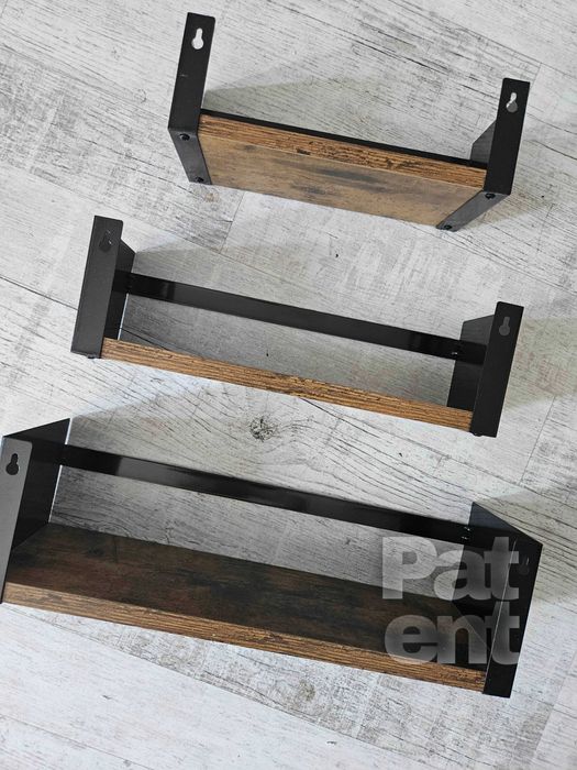 Półka łazienkowa 3 sztuki loft retro na ścianę ścienne dekoracja