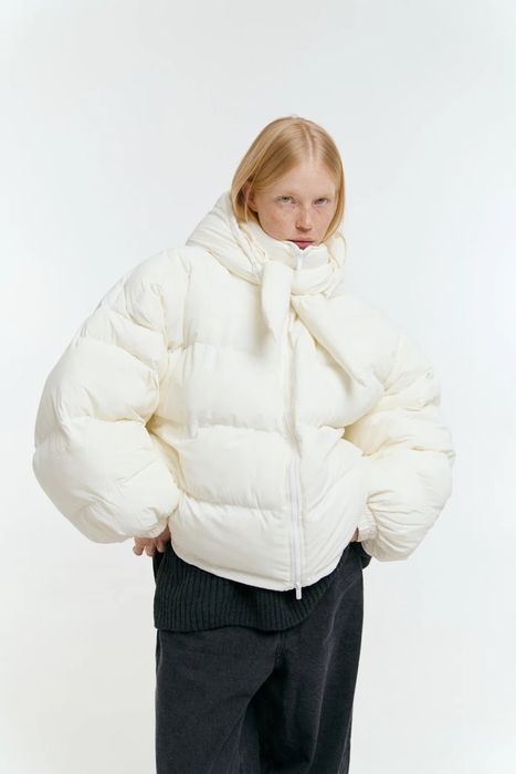 Пуховик Skripka "Fluff" mini молочний М/L новий з біркою