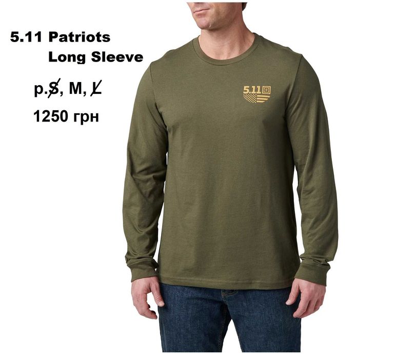 р.S,M - Футболка 5.11 Tactical Long Sleeve реглан ОРИГІНАЛ