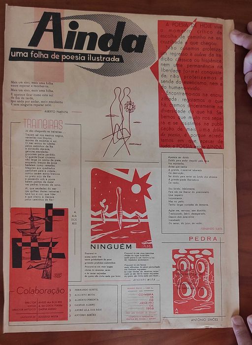 Ainda. uma folha de poesia ilustrada