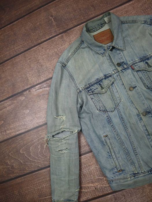 Levis Levi's Denim Jacket Kurtka jeansowa dżinsowa niebieska dziurami