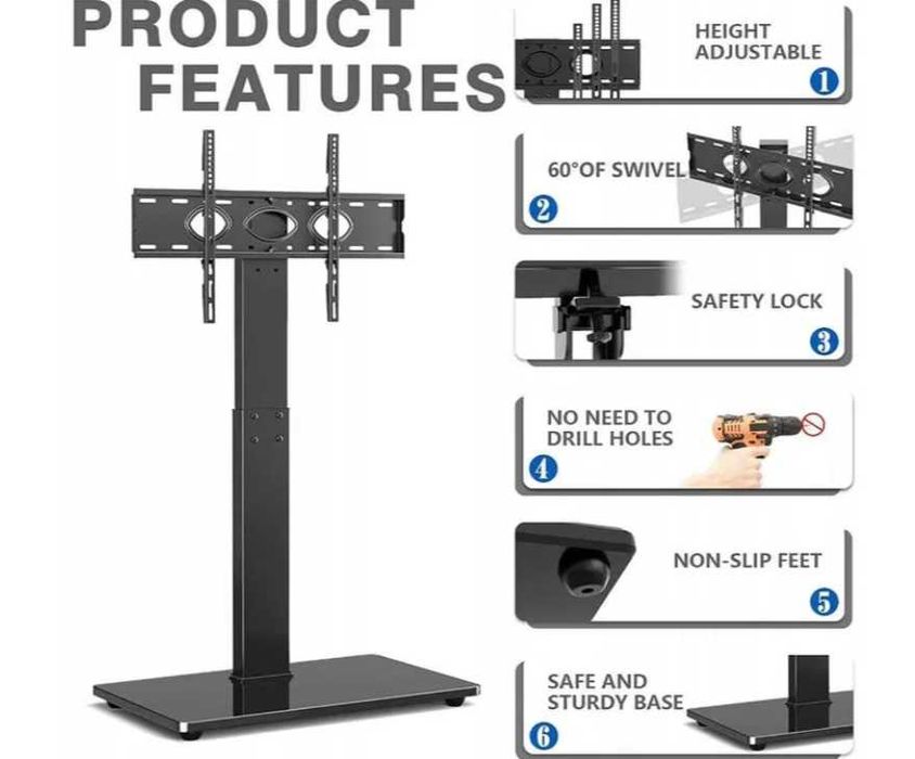 5074 uchwyt stojak DO TELEWIZORA 35- 65cale 50KG 600x400mm