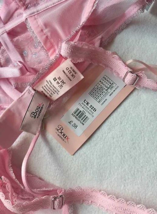 Biustonosz ozdobny koronkowy pudrowy  70D 32D Boux Avenue