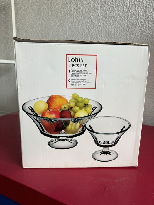 Conjunto Paşabahçe Lotus – taça grande + 6 tacinhas NOVO