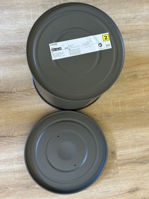 Caixote c/tampa, cinz, 16 l Ikea