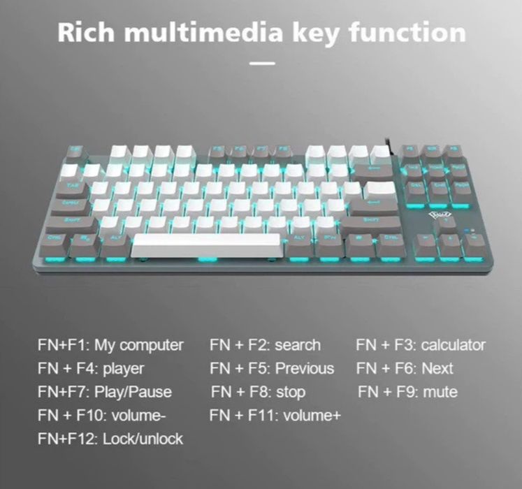 Геймерська клавіатура Aula Mechanical F3287 White/Grey