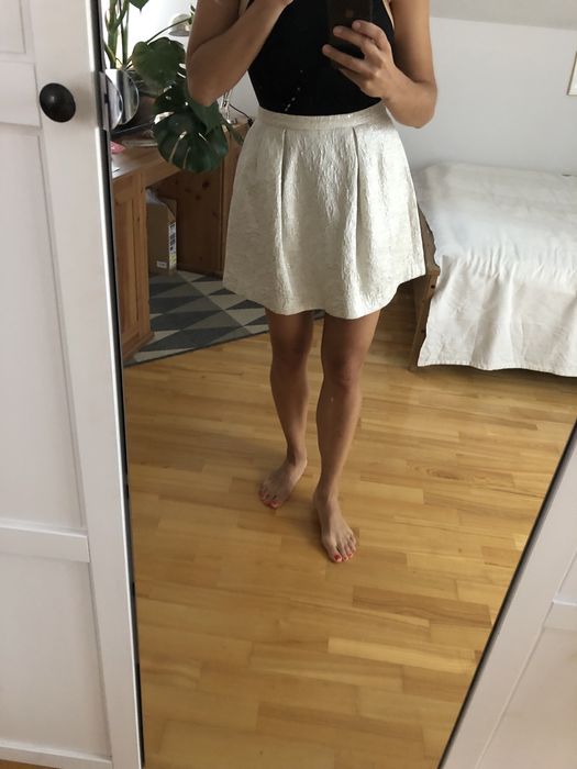 złota tłoczona spódnica H&M