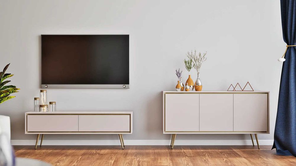 Zestaw mebli szafka pod telewizor+komoda (czarne lub kaszmir)