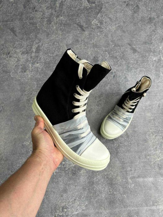 Rick Owens Geobasket Ramones jumbo laces чорні кеди opium archive 41