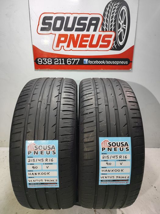 2 pneus semi novos Hankook 215/45R16Oferta dos portes