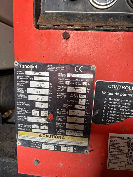 Snorkel S3370RT - Plataforma elevatoria Diesel 12mt