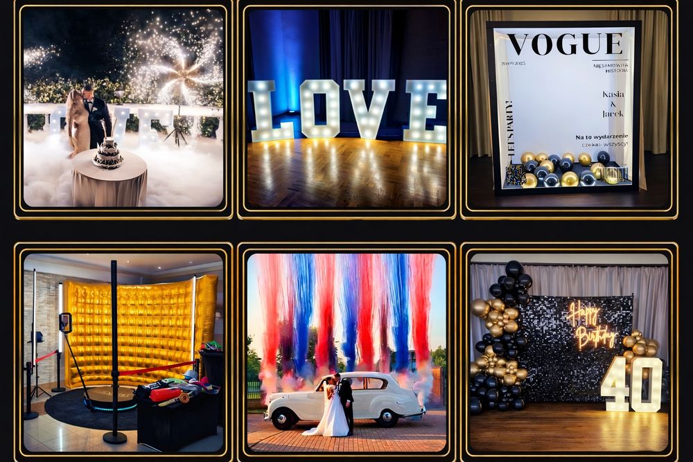 Fotobudka fotobudka 360 vogue wiatraki iskier ścianka balonowa