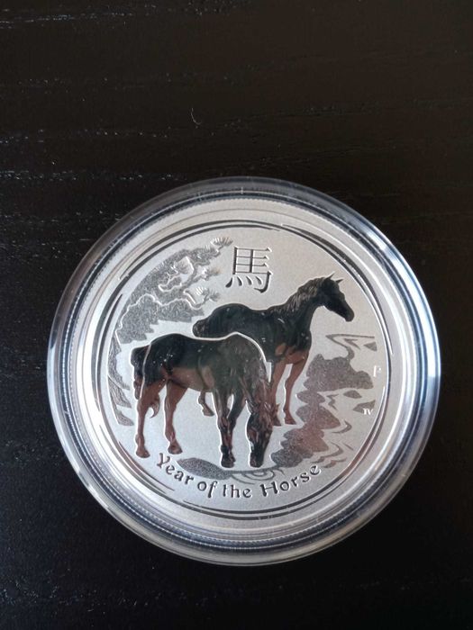 Moeda 1/2 Onça Prata Fina 999 Ano do Cavalo 2014