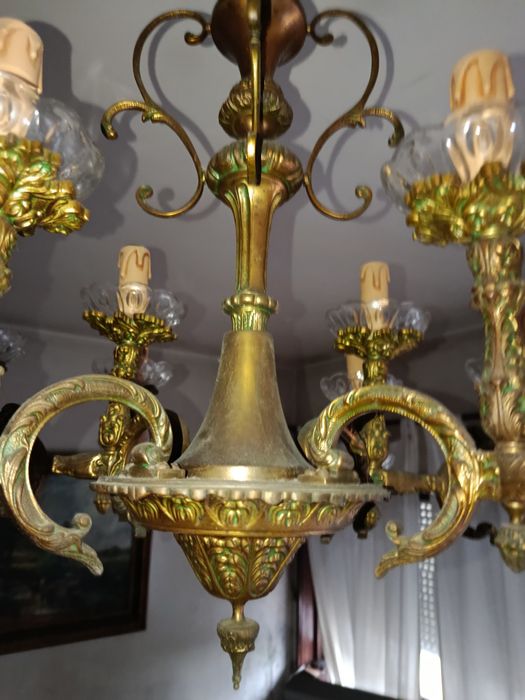 Lustre de teto antigo  bronze