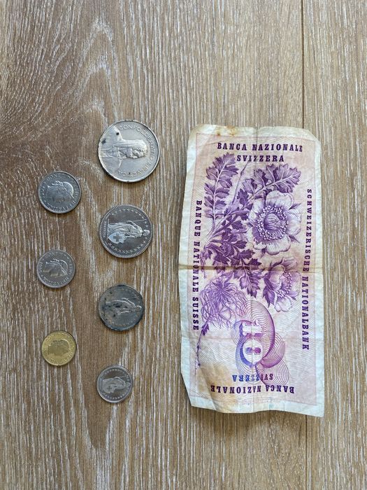 Moedas antigas Suiça, Espanha e França