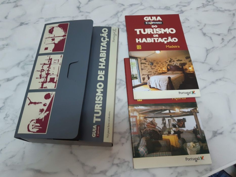 Conjunto 5 Guias de Portugal, em caixa de arquivo original, anos 2000