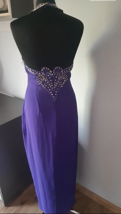 Sukienka długa wieczorowa z rozcięciem, S