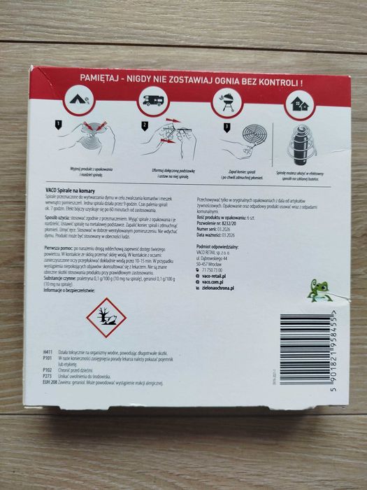 VACO Max, spirale na komary, skuteczna ochrona, 6 szt.