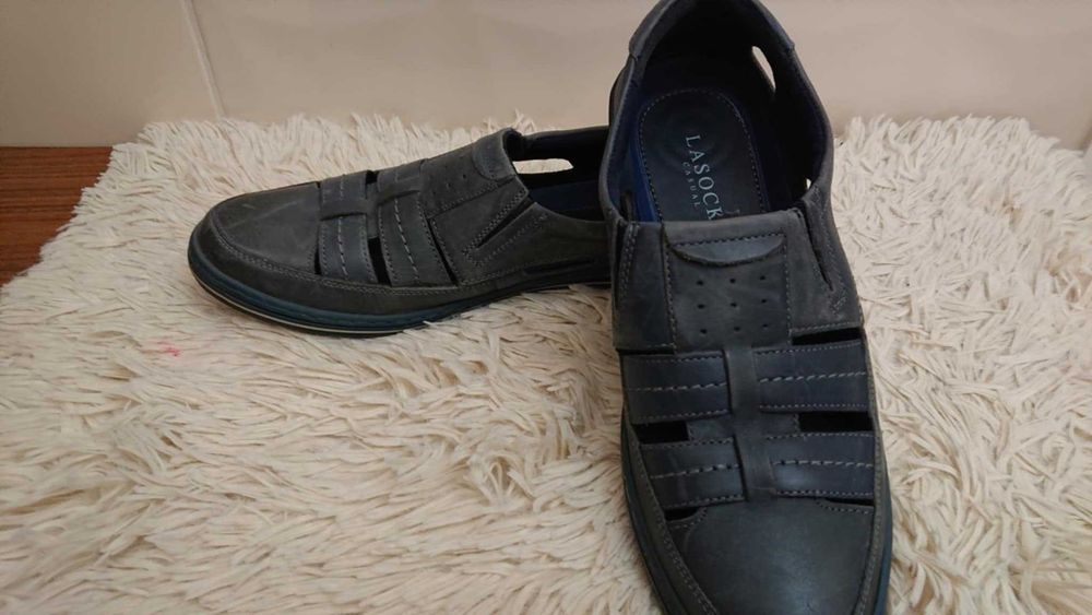 Buty męskie letnie, lekkie ze skóry naturalnej  od Lasocki
