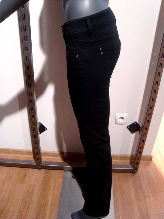 Czarne Proste Jeansowe Spodnie S