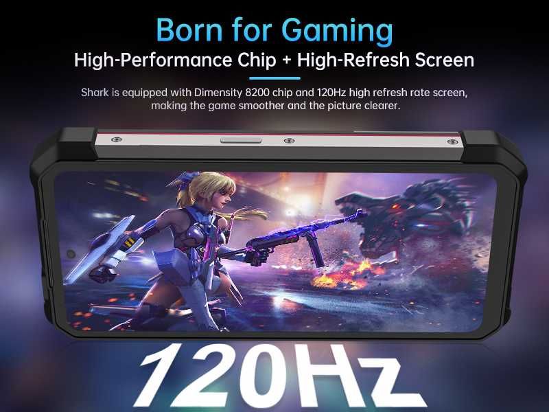 Unihertz 8849 SHARK, 24/256Gb, 15600мАч, 66W, 50/64NV/50Mp, два фонаря