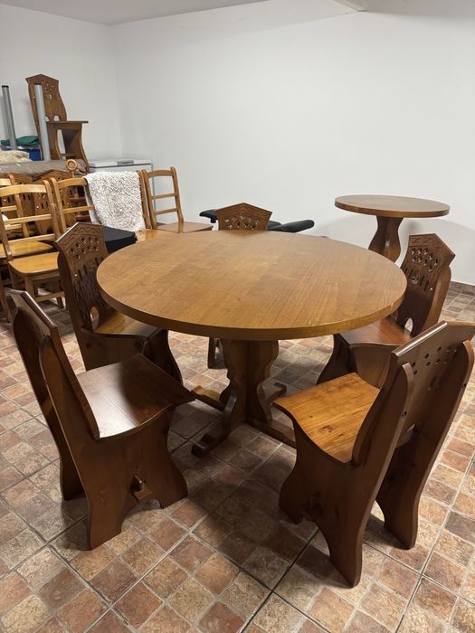 Mesa rustica + 6 cadeiras