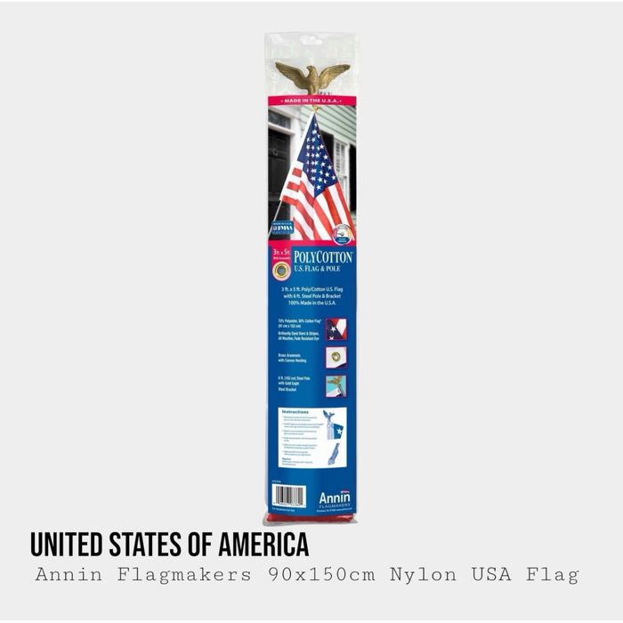 Прапор США Annin Flagmakers 90×150 см | Нейлон | Made in USA | Набір