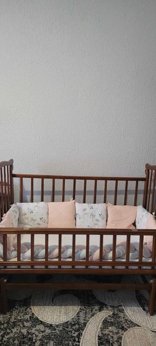 Ліжечко дитяче з маятником . Бортики та матрас