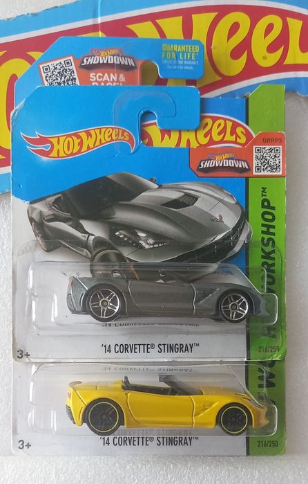 Conjunto 2 , 14 corvette stingray hot wheels