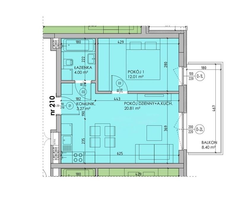 Nowe mieszkanie | 40,2 m² | duży balkon - Widok 2