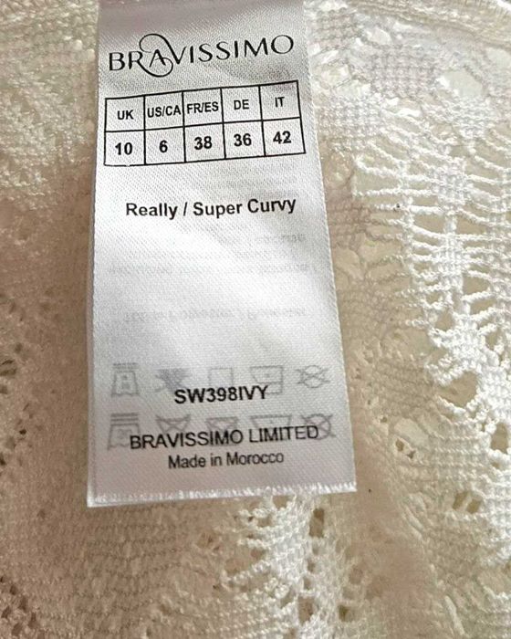 Длинное белое кружевное пляжное платье Bravissimo, р. S/М