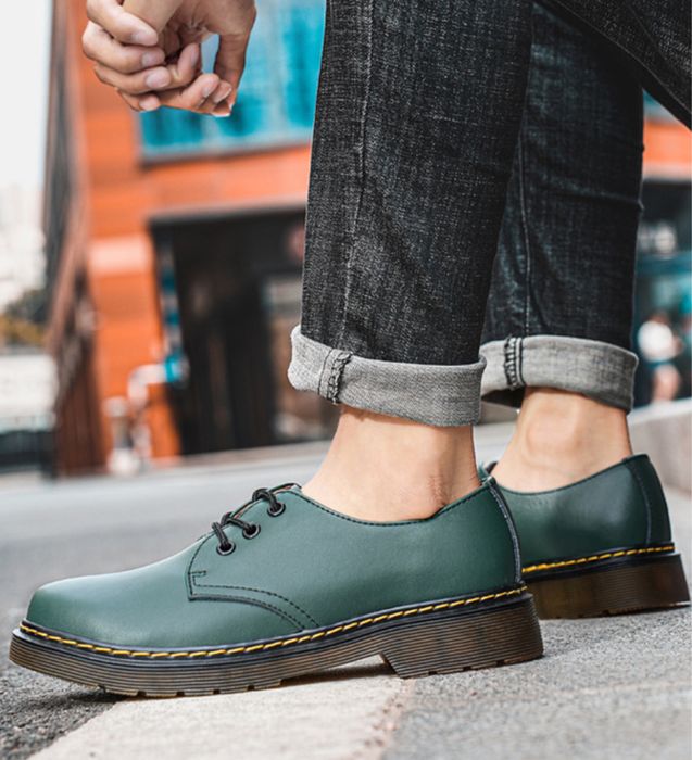 Półbuty glany derby oksfordy eleganckie klasyczne zielone martensy