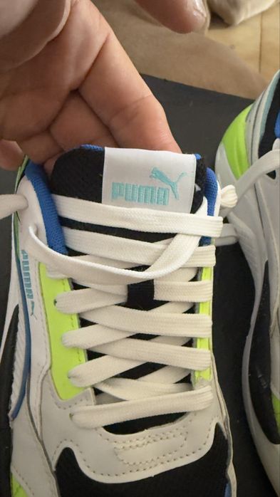 Tenis Puma Branco/Azul/Verde Neon