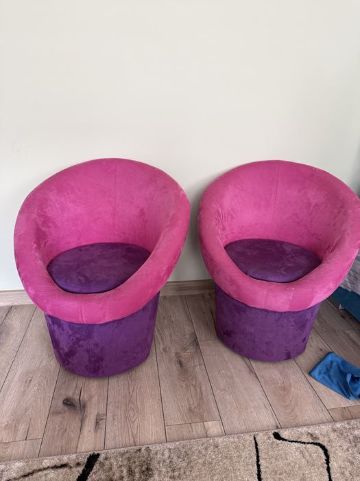 Fotele x2 różowo fioletowo