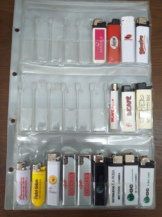 Isqueiros de coleção com publicidade ao café