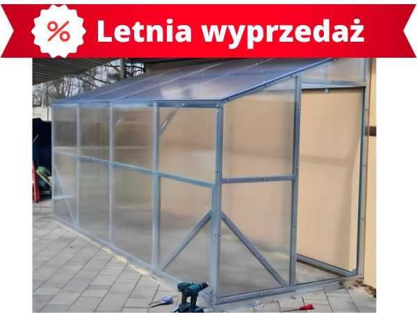 Szklarnia Przyścienna 1,5x4 1,5x6 1,5x8 m Poliwęglan 4/6mm Ocynk