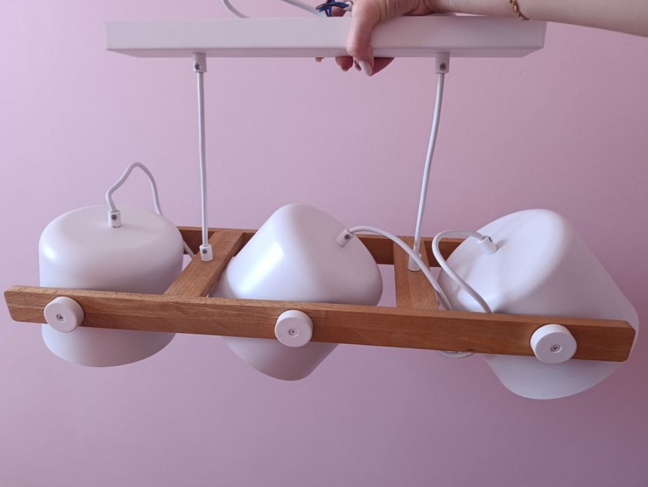 Стельова люстра Light set Konvalia CRL120/2хЕ27 білий/дерево