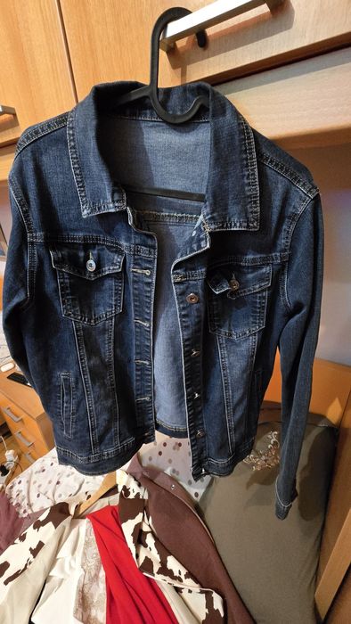 Casaco de ganga escura