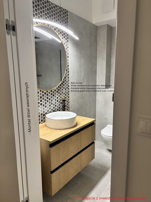 Wykończenie wnętrz "Pod klucz"  glazura, gładzie, malowanie, etc.