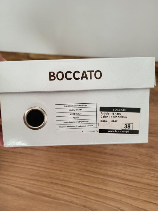 Sandały Boccato srebrne wz.167.590 rozmiar 38