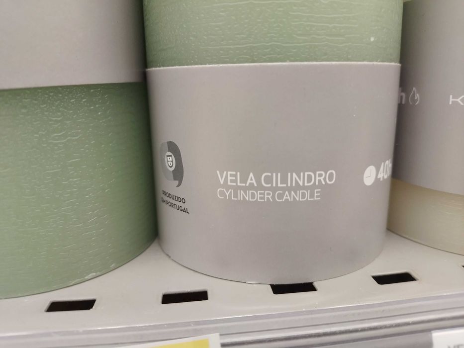 Vela cilíndrico cor laranja