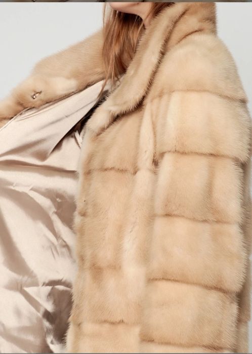 Шуба норка крем беж світла
