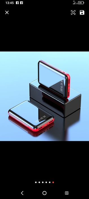 Mini Banco de potência com Tela Espelhada, 20000 mAh, Powerbank portát