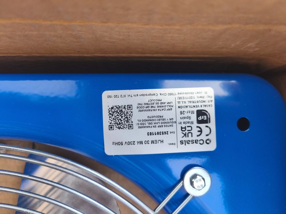Ventilador industrial Casals azul
