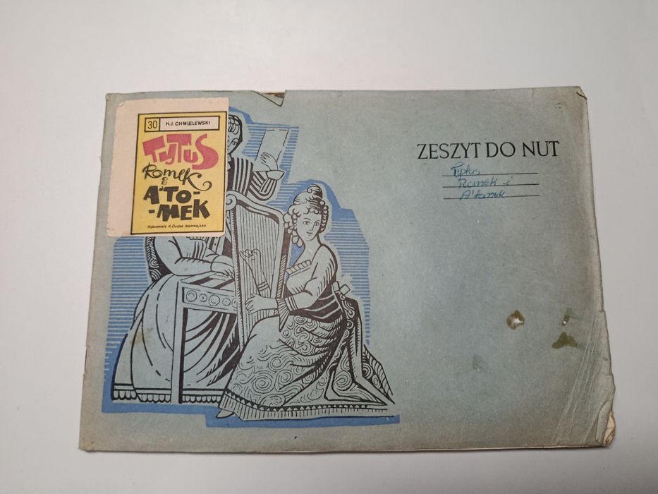 Stary komiks w zeszycie do nut