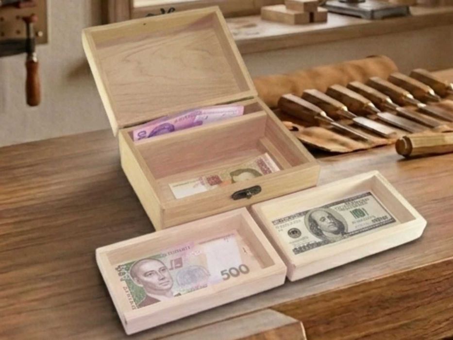 Заготівля-сундучок-купюрниця від виробника. Натуральний дуб.