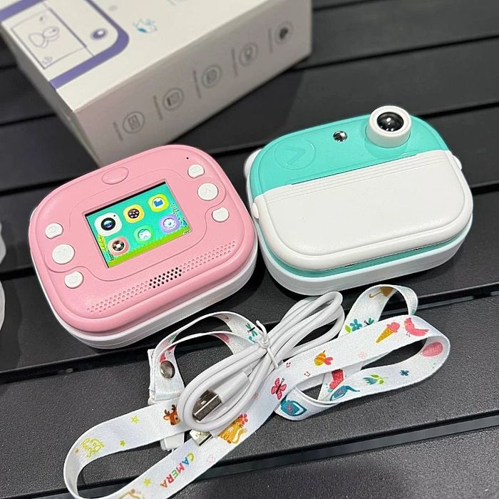 Дитячий фотоапарат з екраном та функцією моментального друку фото