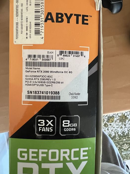 Geforce RTX 2080 8Gb OC WINDFORCE479816459528458243