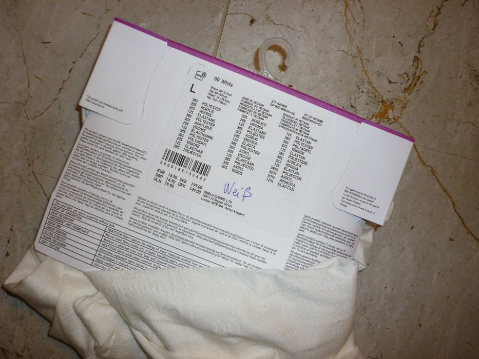 Uniqlo Heatech legginsy termoaktywne nowe krem